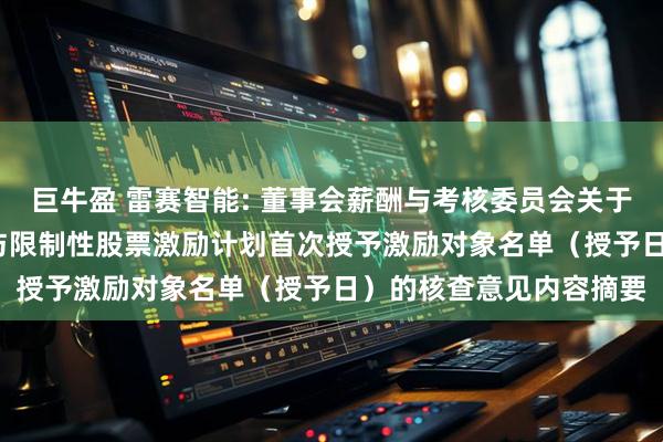 巨牛盈 雷赛智能: 董事会薪酬与考核委员会关于公司2025年股票期权与限制性股票激励计划首次授予激励对象名单（授予日）的核查意见内容摘要