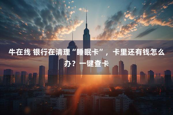 牛在线 银行在清理“睡眠卡”，卡里还有钱怎么办？一键查卡